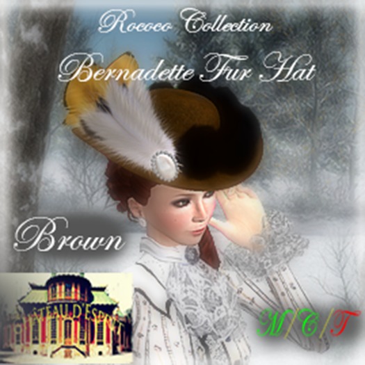 ~CdE~ Rococo Bernadette Hat BROWN