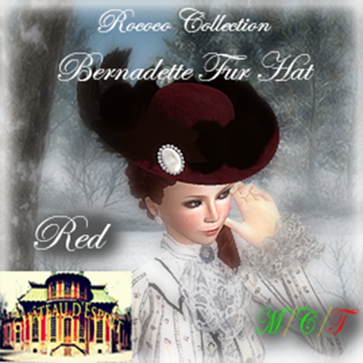 ~CdE~ Rococo Bernadette Hat RED