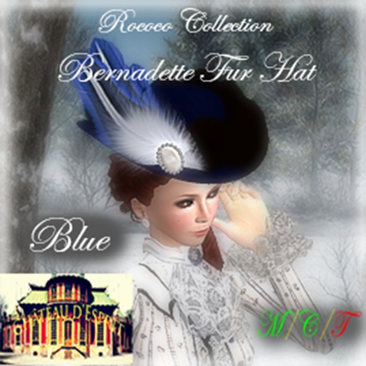 ~CdE~ Rococo Bernadette Hat BLUE