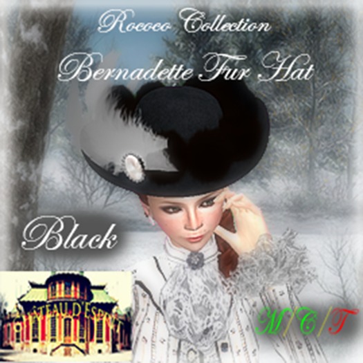 ~CdE~ Rococo Bernadette Hat BLACK