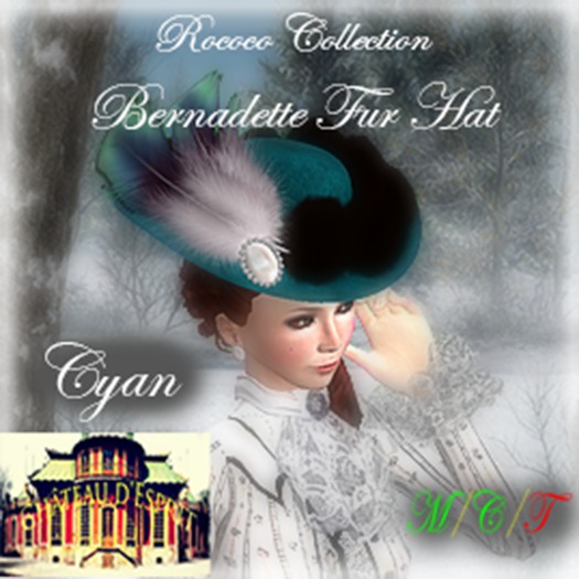 ~CdE~ Rococo Bernadette Hat CYAN