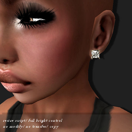 Diamond Stud Earring Square Gold (F)       -RYCA-