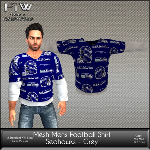 Mesh Mesh Super Bowl Football Shirt - Seahawks Grey