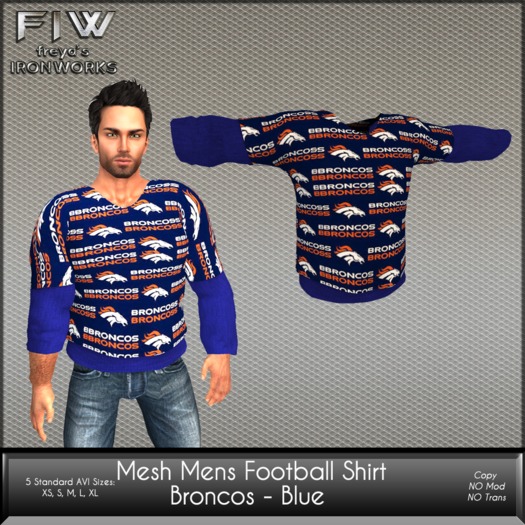 Mesh Mesh Super Bowl Football Shirt - Broncos Blue