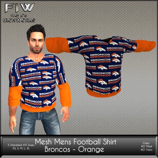 Mesh Mesh Super Bowl Football Shirt - Broncos Orange