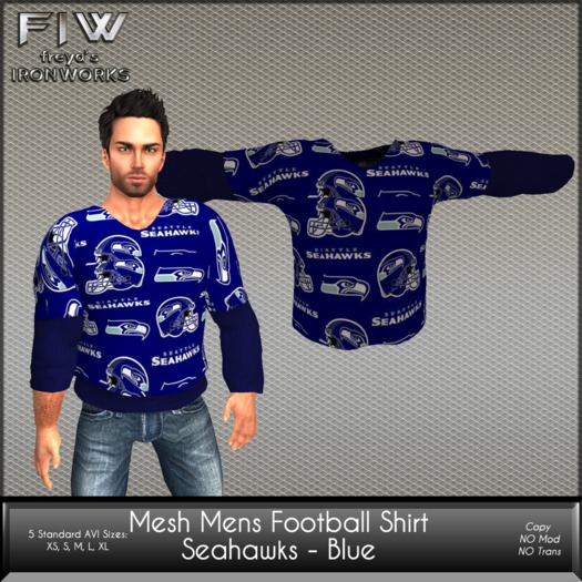 Mesh Mesh Super Bowl Football Shirt - Seahawks Blue