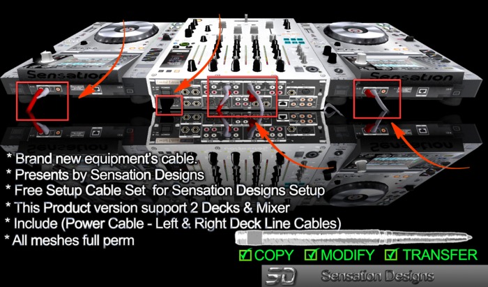 *Sensation Designs* Nexus Setup Cables (2 DECKS) FREE