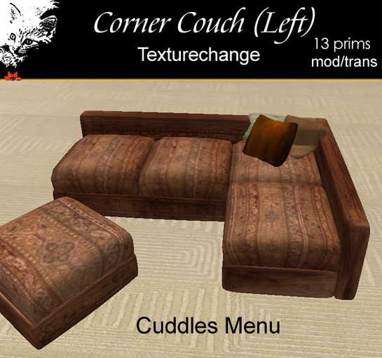 Pestique Corner Couch (Left) with Cuddles Menu