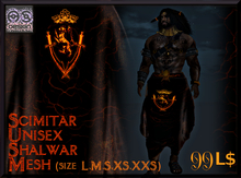 Ace Unisex Shalwar (black+gold 5 sizes mesh) ::ASDesign::