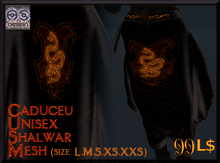 Ace Unisex Shalwar (black+gold 5 sizes mesh) ::ASDesign::