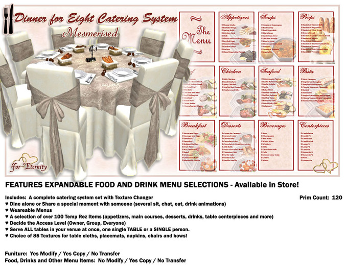 *VRD* Catering - Dinner for Eight - Mesmerised (boxed)