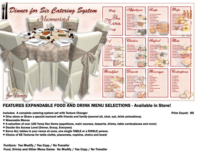 *VRD* Catering - Dinner for Six - Mesmerised (boxed)