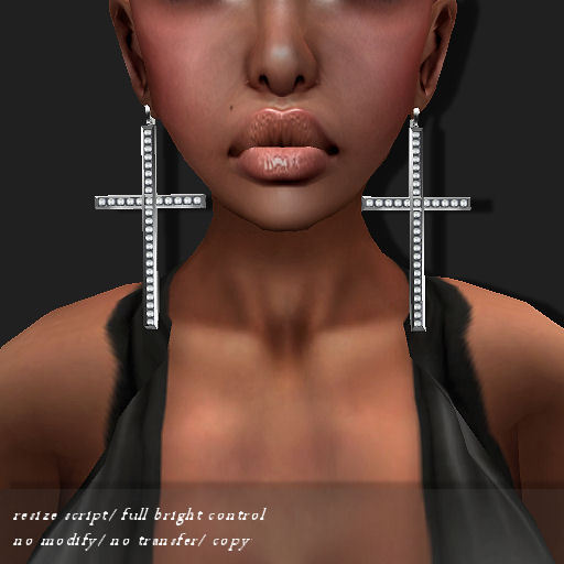 EARRING GR-CROSS SILVER      -RYCA-