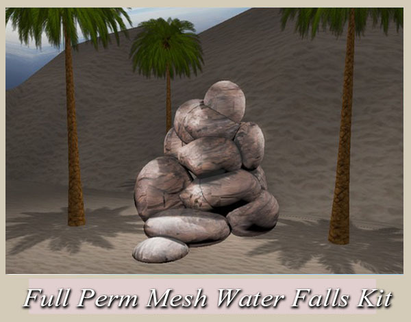 full perm mesh water fall stone
