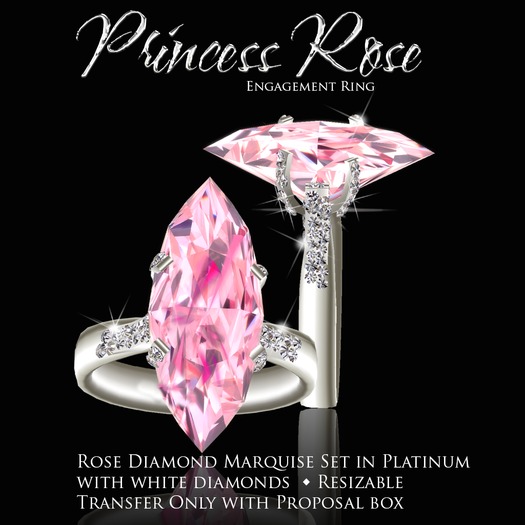 Exquisite Princess Rose Gold Ring (box)