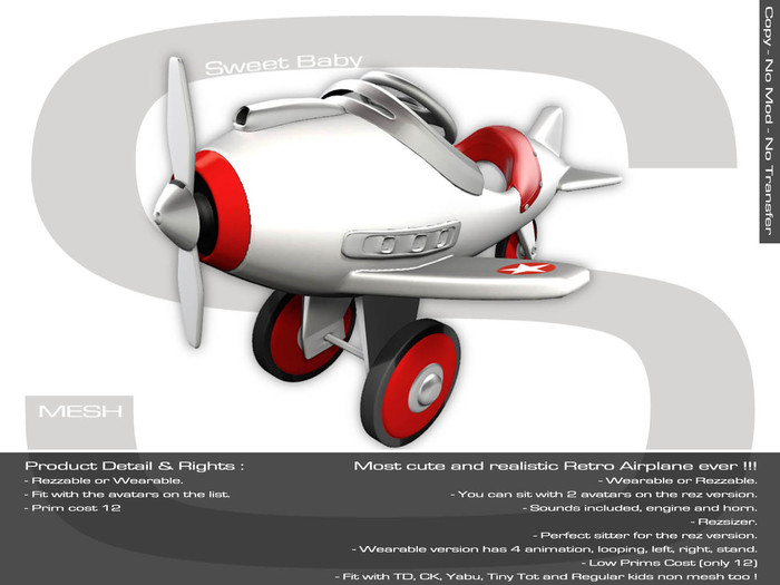 Sweet Baby - Retro Airplane Mesh - Silver