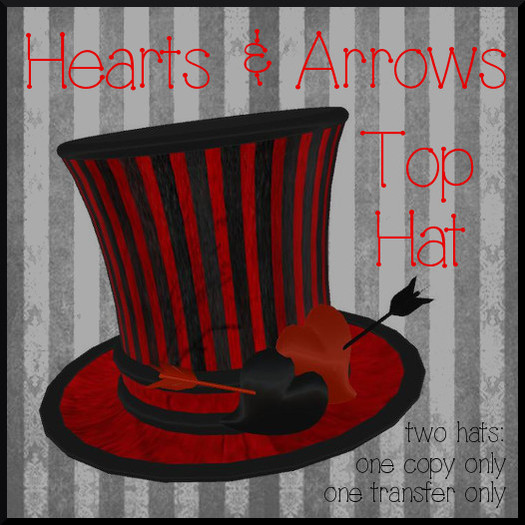 Hearts & Arrows Top Hats black& red (boxed)