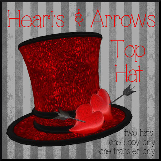 Hearts & Arrows Top Hats  red sequins (boxed)