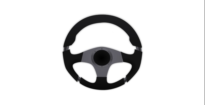 Stering wheel racing chrome and leather full perms texture
