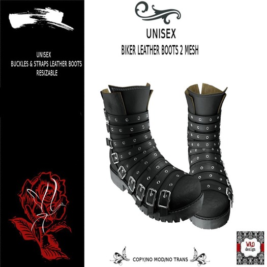 BIKER LEATHER BOOTS 2 MESH