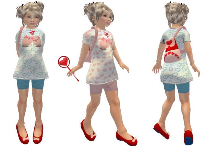 LITTLE GIRL - HEART OUTFIT 2 COLORS  