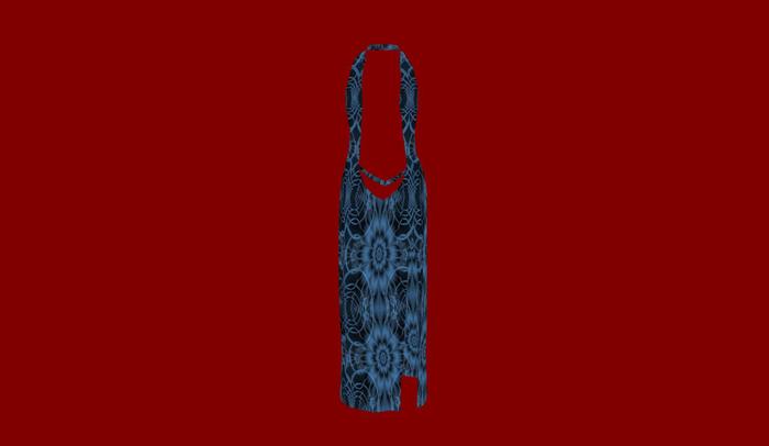 Blue Fractal Open Front Dress