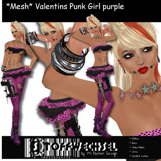 [Stoffwechsel] *Mesh* Valentins Punk Girl purple
