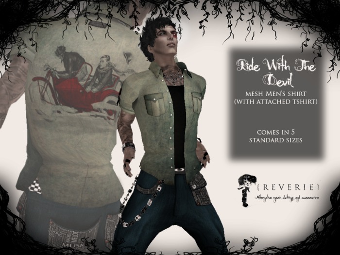 {REVERIE} Mesh Men's Shirt - Ride With The Devil
