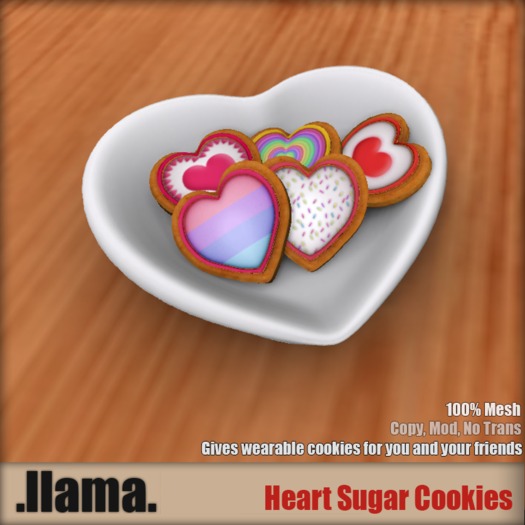 .llama. Heart Sugar Cookies