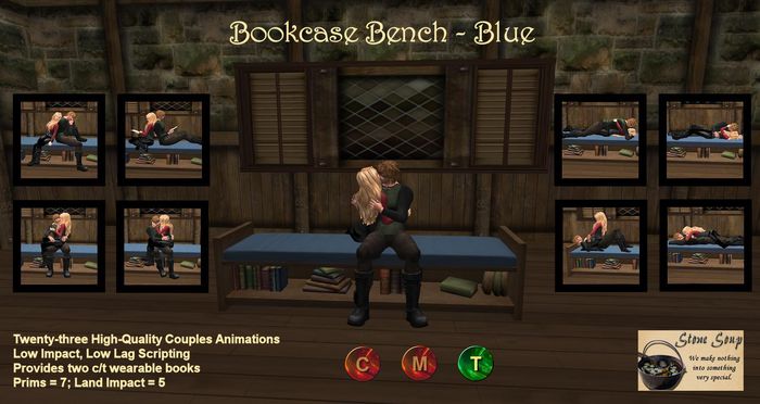 Bookcase Bench - Blue