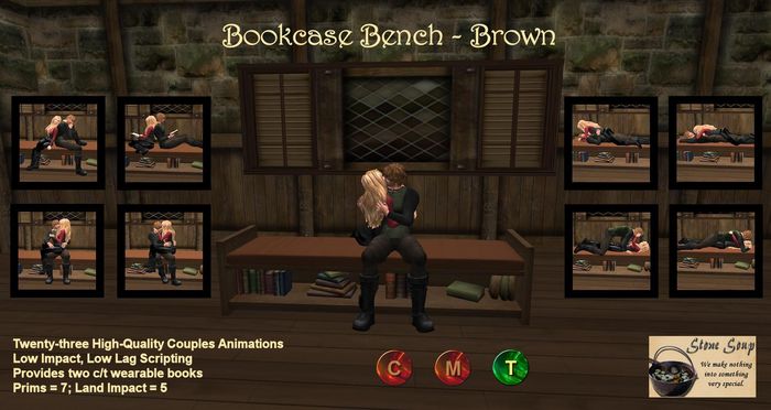 Bookcase Bench - Brown