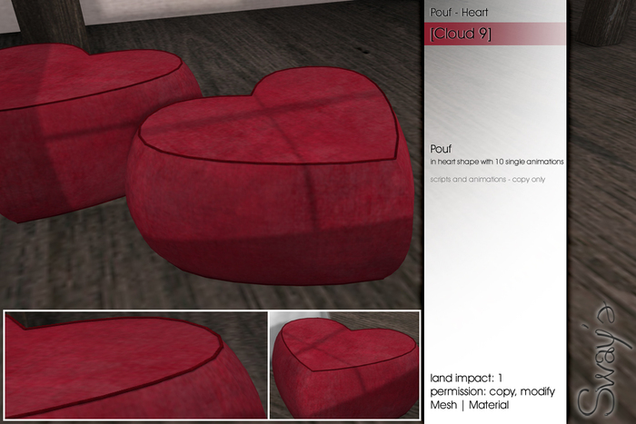 Sway's [cloud 9] Pouf - Heart