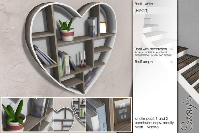 Sway's Shelf [heart] white