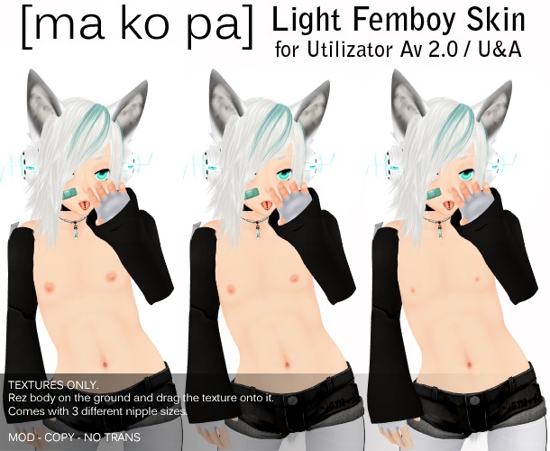 [ma ko pa] Light2 Femboy Skin for Utilizator 2.0 / U&A