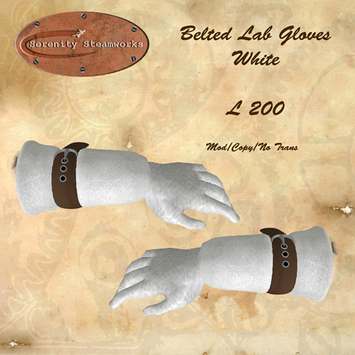 Belted Lab Gloves - White