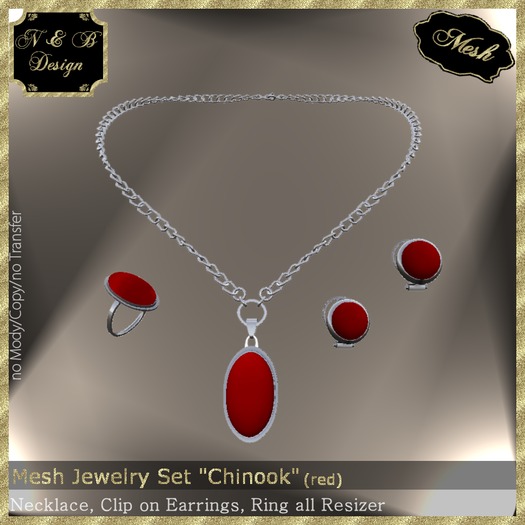 *N & B Design* Jewelry Set "Chinook" (red)
