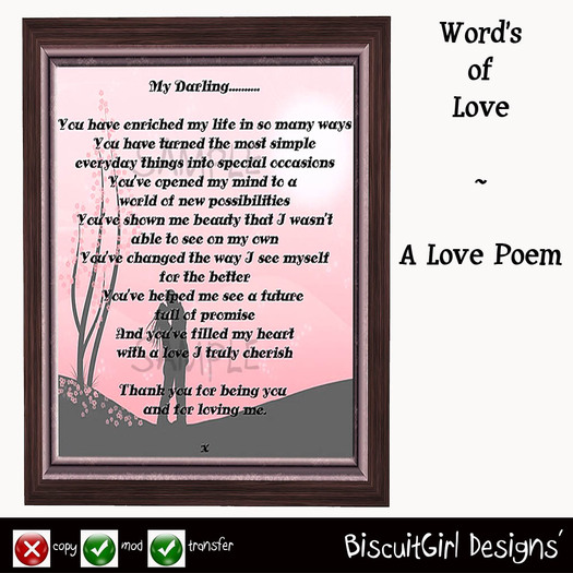 Words of Love ~ A Love Poem