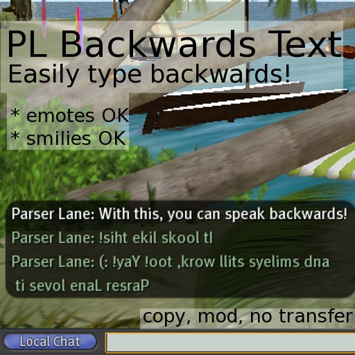 PL Backwards Texter