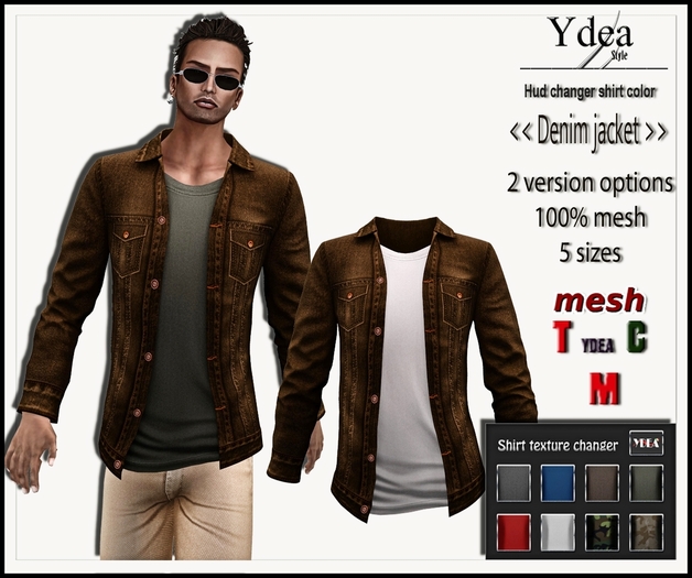 *Ydea* Denim jacket mesh brown