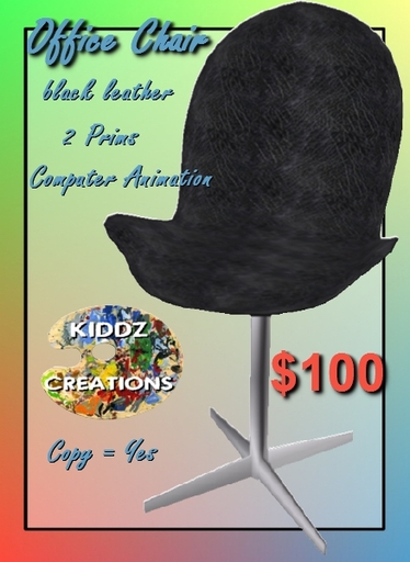 2 Prim Office Chair_Black Leather