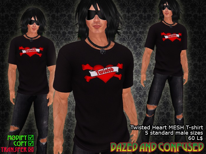 DEMO Twisted Heart Mesh T-Shirt DEMO
