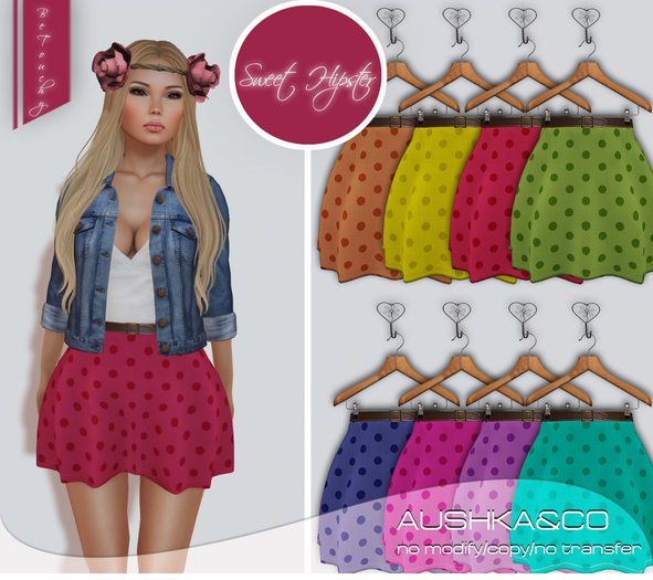 A&CO-Vintage Hipster Mini Skirt with Belt-Colorful-All with HUD