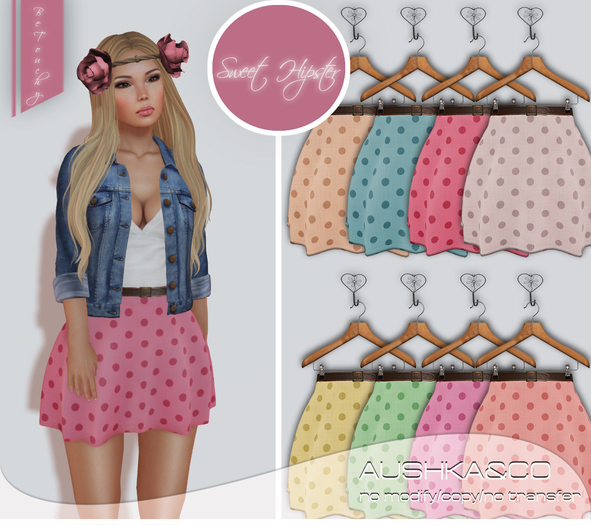 A&CO-Vintage Hipster Mini Skirt with Belt-Lights-All with HUD