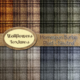 *Wallflowers* Homespun Burlap Plaid - Neutrals