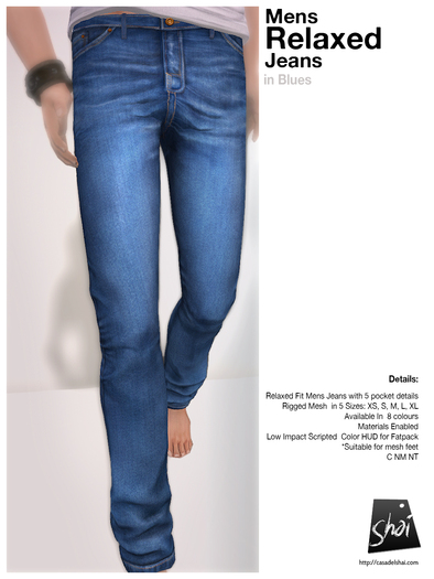 *Shai* Mens Relaxed Jeans - Stone