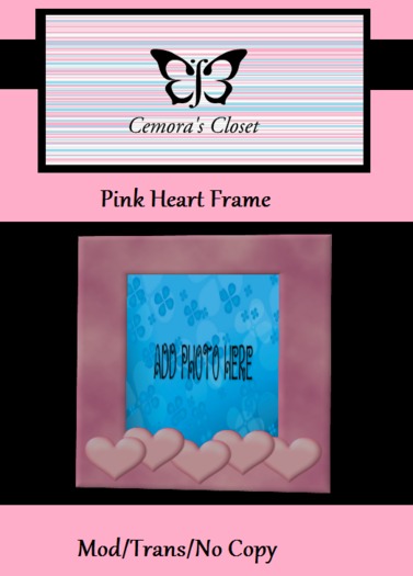 *Cemora's Closet* Pink Heart Frame