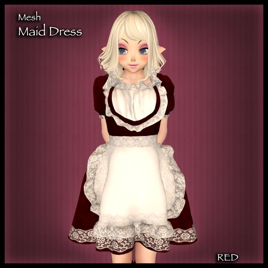 *FH* Red Mesh Maid Dress(box)
