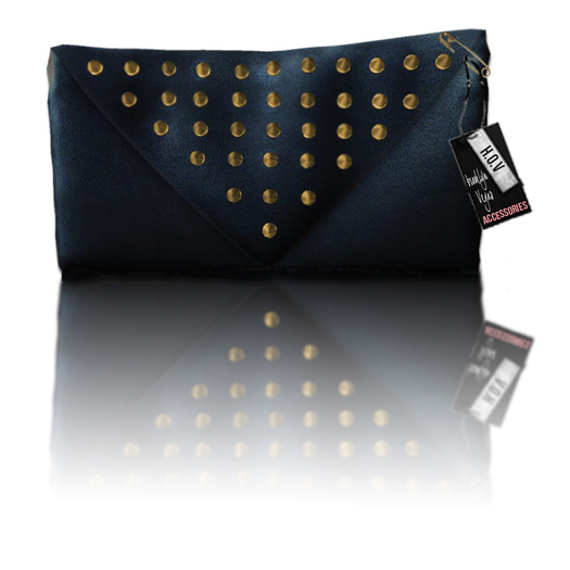 -Chloe Clutch- (Ocean/Gold)