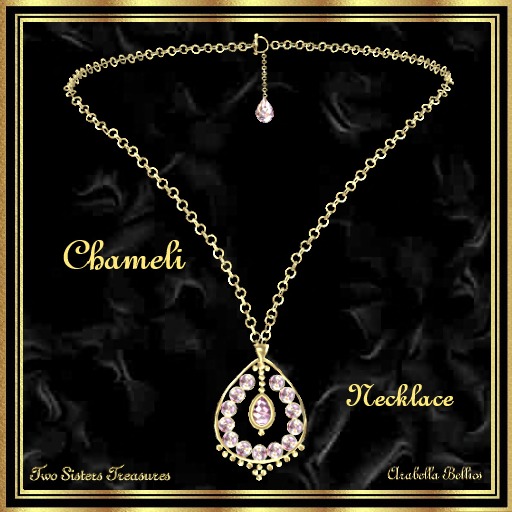 TST - CHAMELI PINK TOPAZ NECKLACE YG.