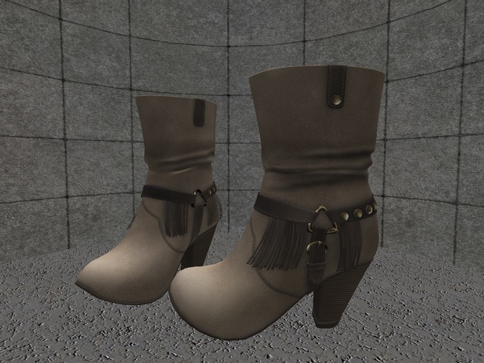 Second Life Marketplace Mesh_Ladies Cowboy Boots Khaki